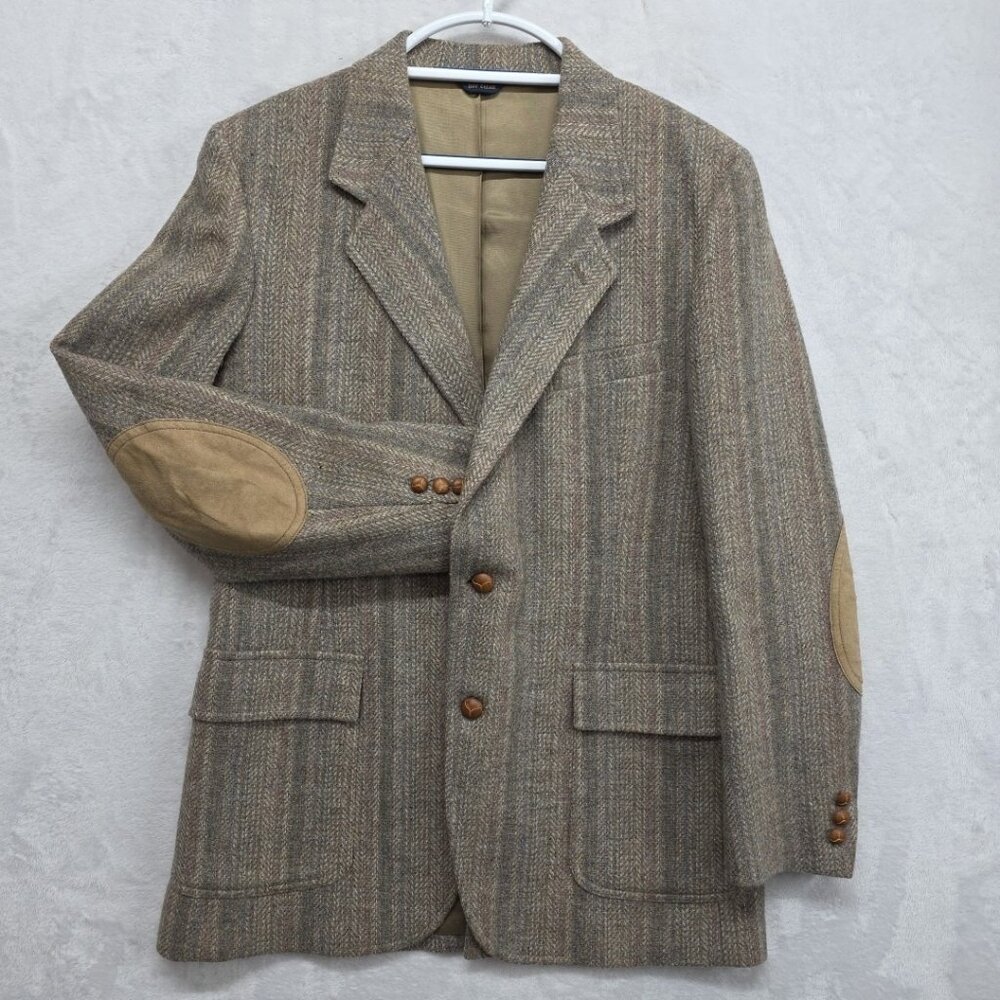 Pendleton 100% Wool Traditional Country Coat Grey Harringbone Tweed 42 Long NWT